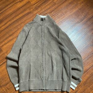 Tommy Hilfiger Brown Zip-Up Sweater